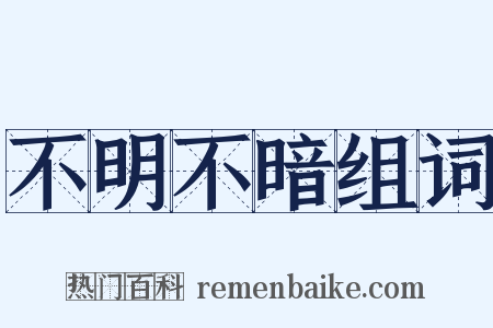 不明不暗组词是什么意思的图片